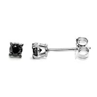 Einzelner Ohrring Promesse Herr in Gold Diamante Black 0.08 Ct OUYN018 - OUYN018